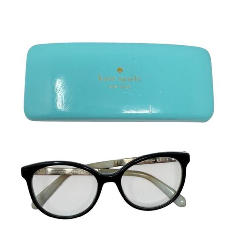 Kate Spade Eyeglasses Case Cream Black Eyeglasses Frames‎ Caylen SOT 135
